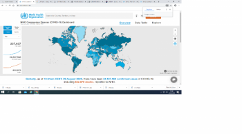 Dünya Sağlık Örgütü (WHO) Covid güncel durum haritası